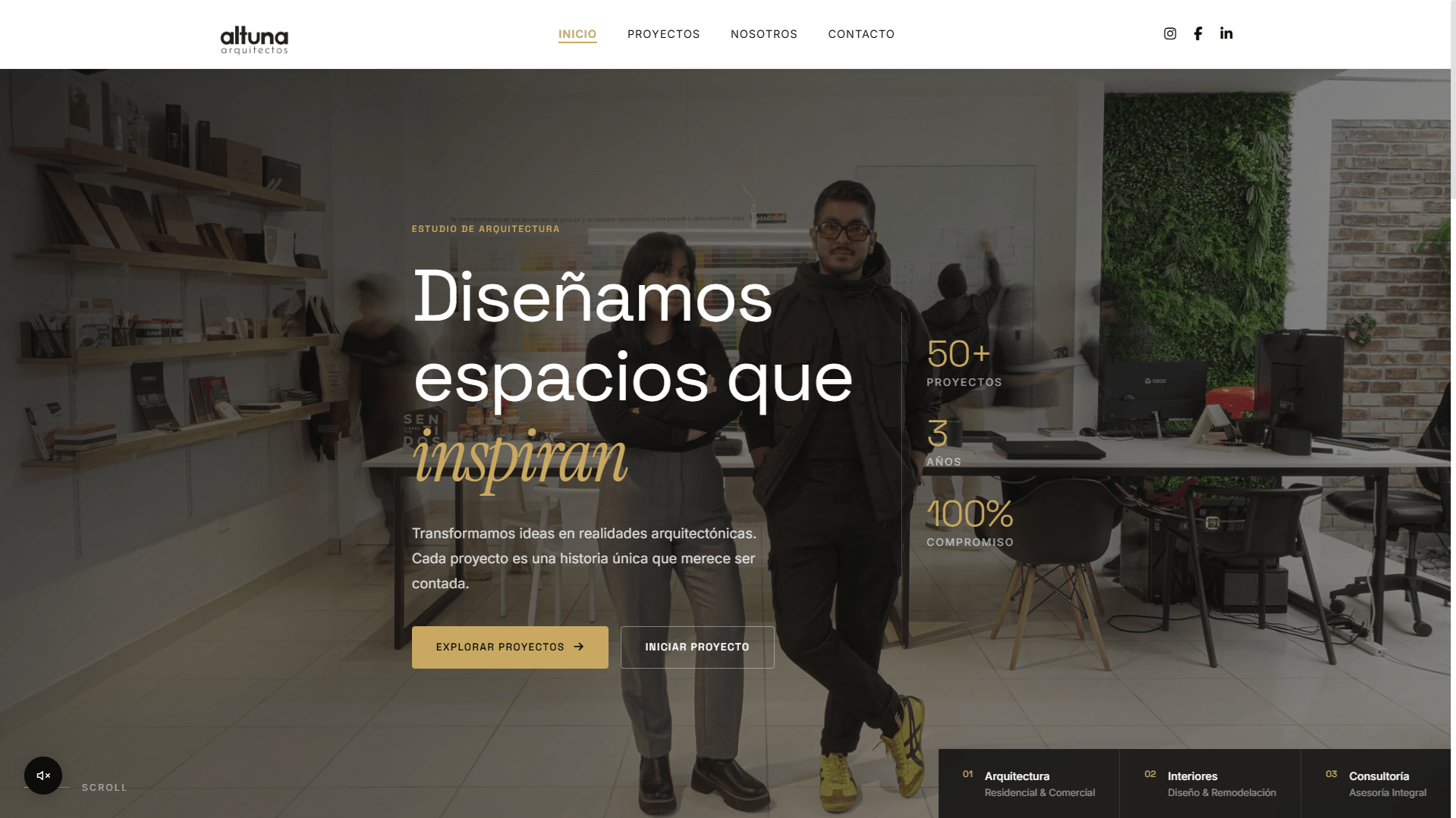 Sitio web corporativo diseñado y desarrollado para Altuna Arquitectos